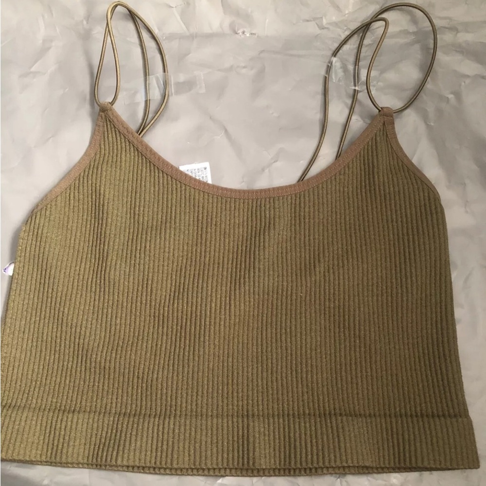 Forever 21 Army green womens size Medium ribbed bralette with straps